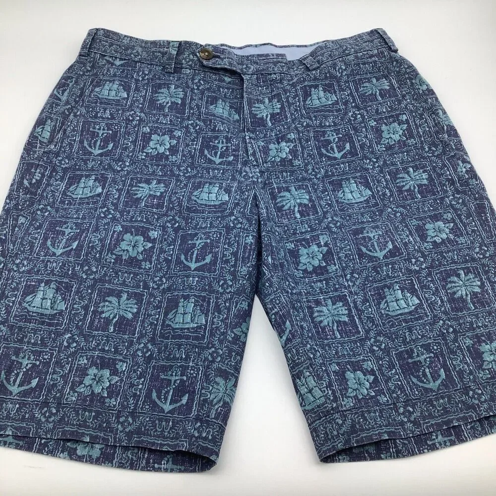 Brooks Brothers Mens Reyn Spooner Bermuda Shorts Blue Size 34